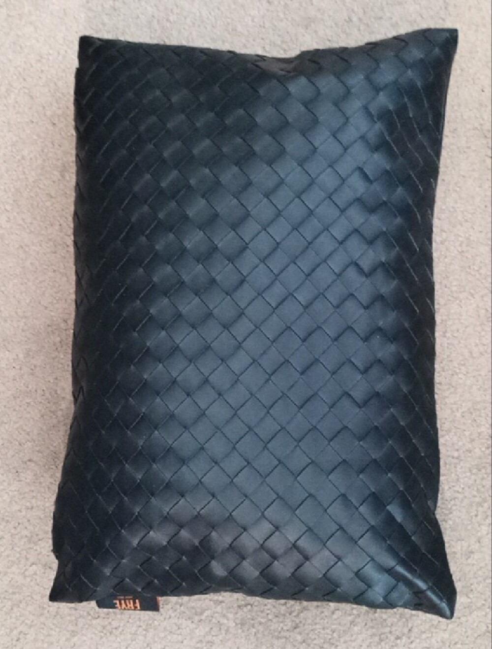 BNWOT Frye Since 1863 Black Woven Faux Leather Pillow